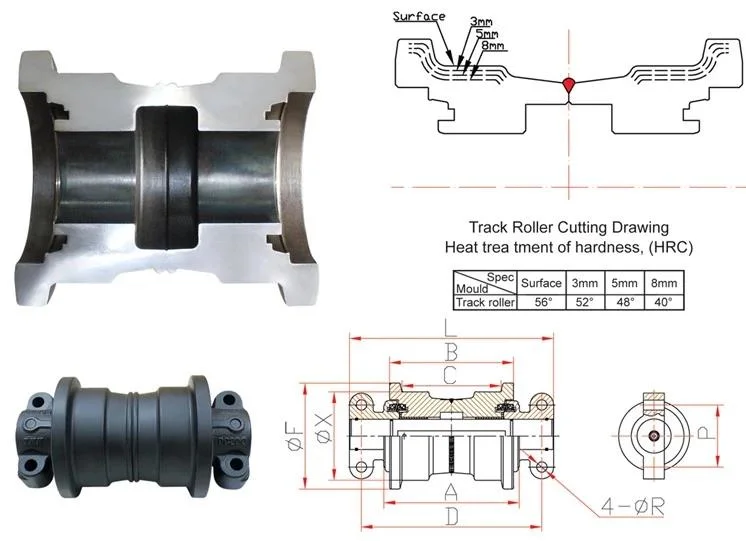 High Quality Excavator R200 R210LC R250LC R275 R290 Track Bottom Roller for Hyundai